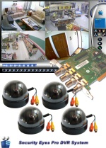 C-403-D 4-Camera Security Eyes Indoor Color Budget Dome PC-Based Restaurant Security Camera System