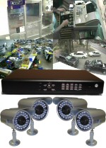 CD-400-L - 4-Camera Hi-Res Sony CCD Long-Range IR Standalone DVR Business Security Camera System