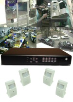 CD-400-MT 4-Camera Hi-Res Hidden Motion Detector Standalone DVR Business Security Camera System